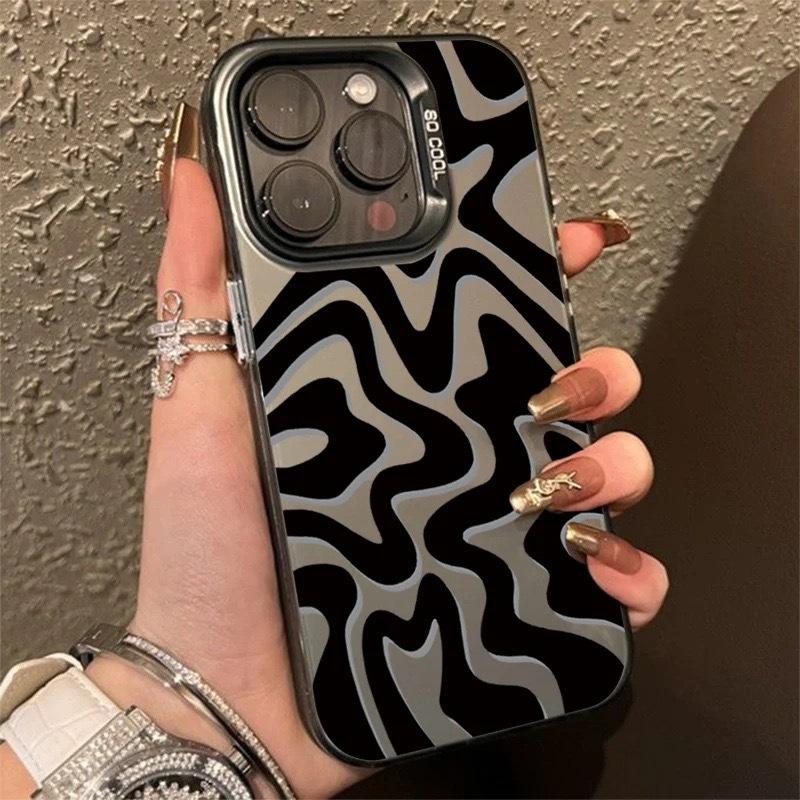 Luxury Striped Pattern Phone Case For iPhone 17 Air 16 e 15 14 13 12 11 Pro Max Plus Mini SE 2020 2022 Bumber Funda Coque