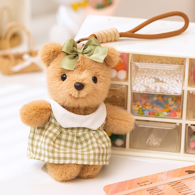 Teddy Hoodie Dress Bear Keychain Plush Toy Stuffed Doll Bag Gift Decoration
