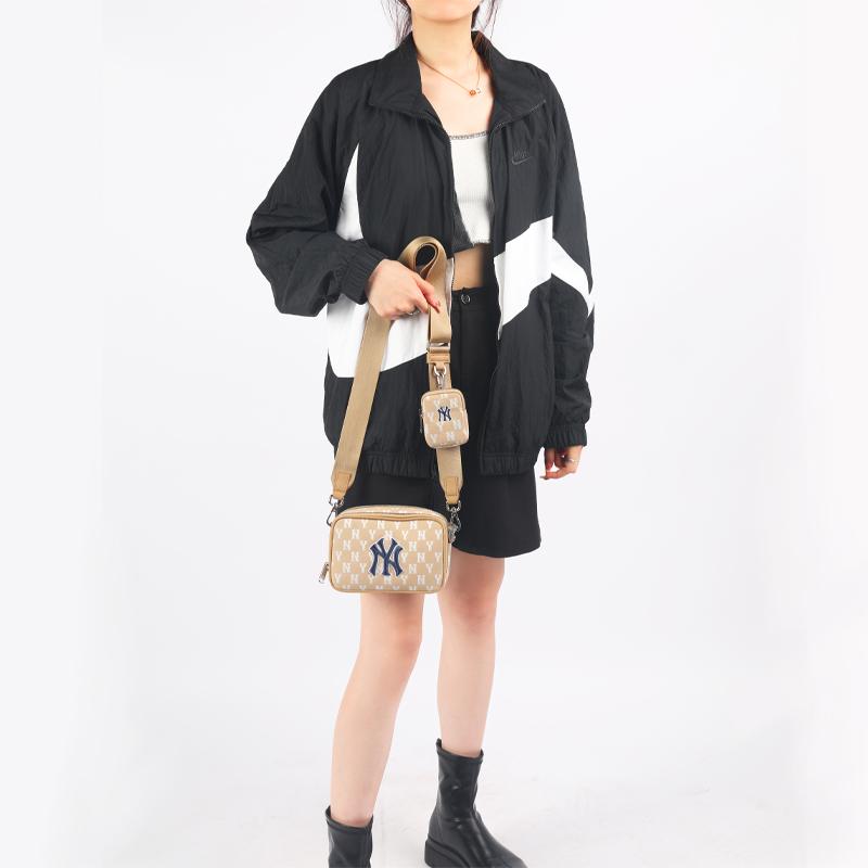New MLB Monogram Collection Polyester Camera Bag Combo Bag Crossbody Bag Shoulder Bag Unisex Khaki 3ACRS022N-50BGD