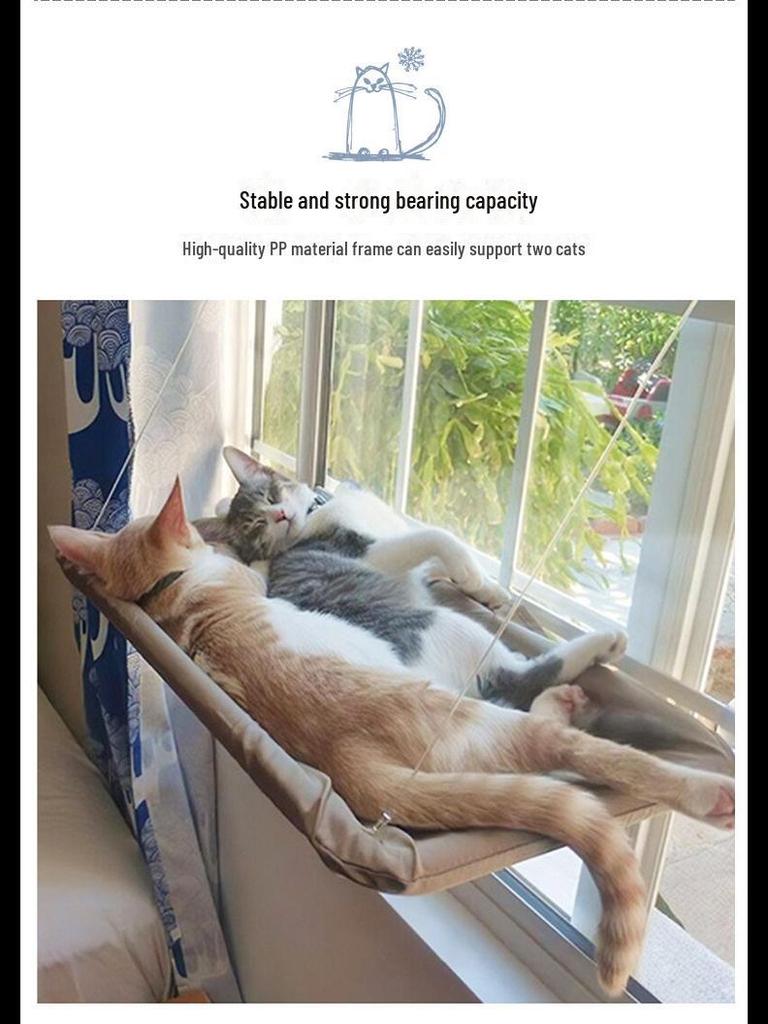 Премиальный четырехсезонный кошачий гамак - подвесная и складная кровать на подоконнике