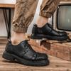 Модная Роскошная Мужская Повседневная Кожаная Рабочая Обувь Удобная Толстая Подошва Итальянская Натуральная Кожа Оксфорды Обувь для Ходьбы на Открытом Воздухе
