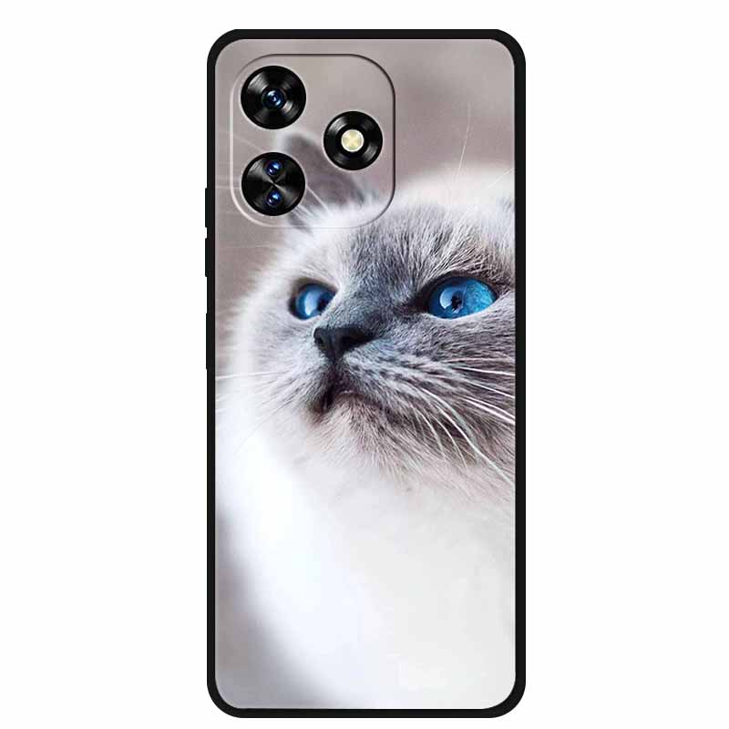 Чехол For Oukitel C51 Чехол Милый Мультяшный Кот Черный Силиконовый Мягкий Чехол для Телефона For Oukitel C51 Задняя Крышка Чехлы C 51 Coque 6.8" Capa