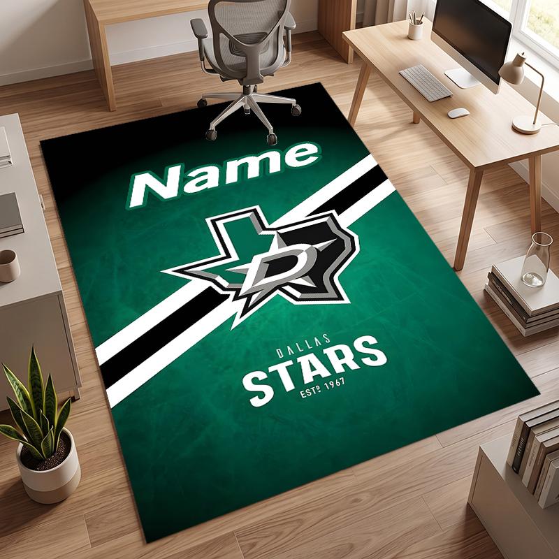 Dallas Stars (1) Personalized name Office Carpet Stylish Decor for Living Room Bedroom Kitchen