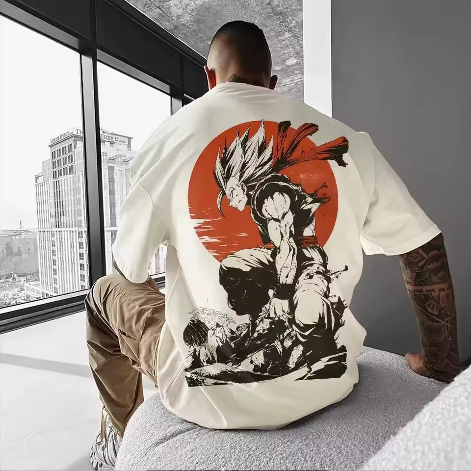 New Saiyan Son Goku Dragon Ball Printed Short Sleeve T shirt Men's and Women's T shirt Men's Top Sports T shirt Harajuku Y2K Tee