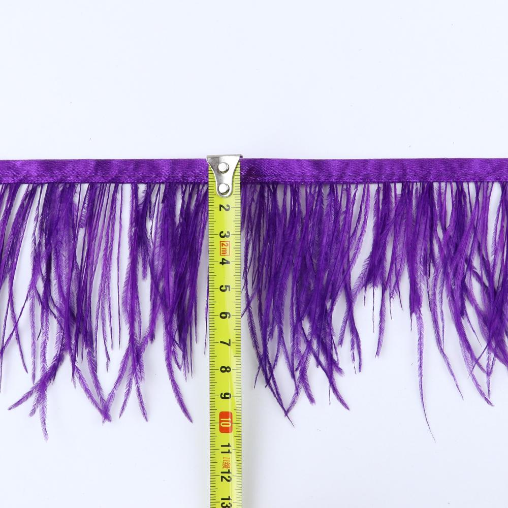 Feather8-10cm Light Purple Ostrich Feather Trims 1m 5m 10m for Crafts High Quality Plume Fringe Cosplay Festivals Clothing Ribbon Decor