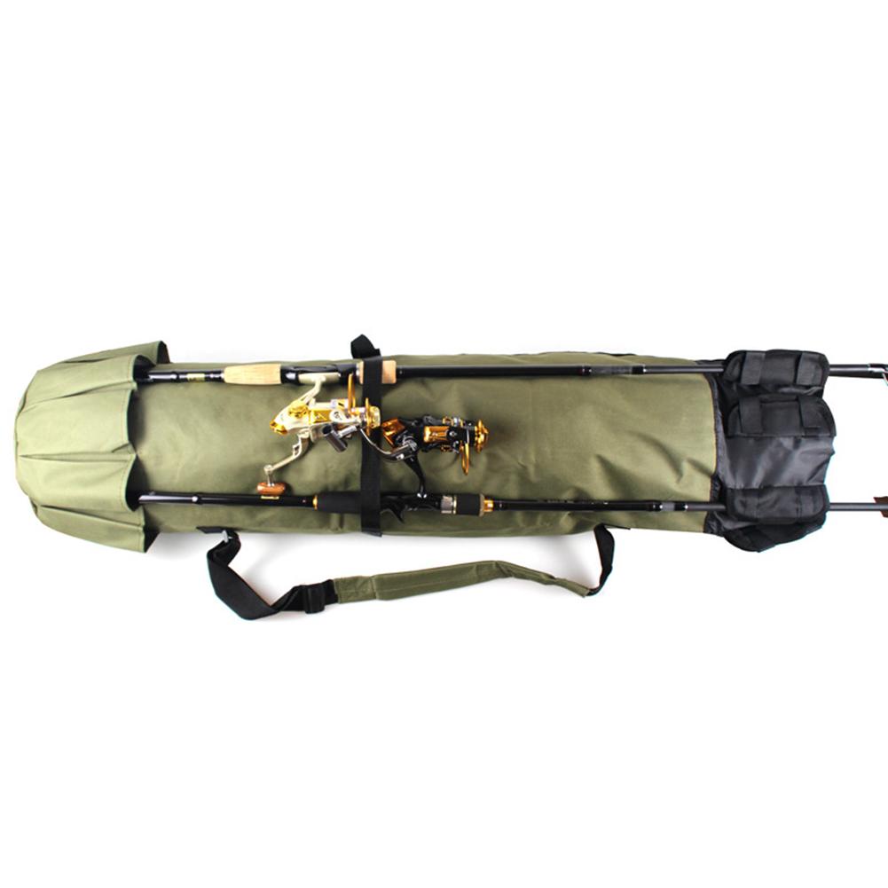Waterproof Fishing Rod Bag Multifunctional Foldable Cylindrical Multiple Pockets F86 Storage Bag