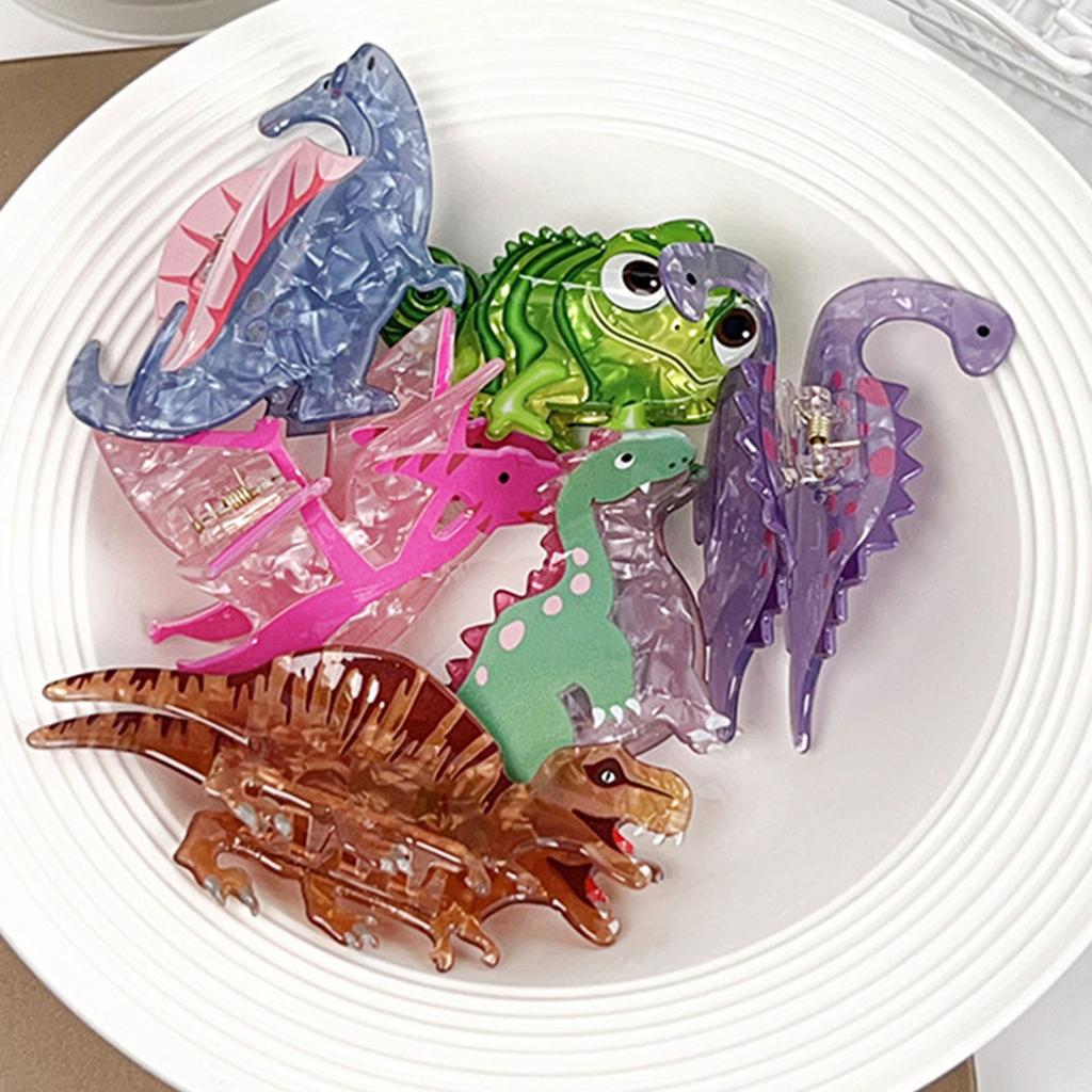 Cartoon Dinosaur Hair Clip Unique Hairpin Funny Acrylic Hairpieces Friendly Hair Decoration for Fashion Enthusiast
