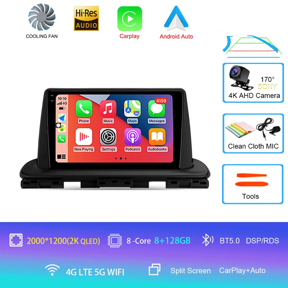 Автомобильное радио Android 14 Carplay Auto 2K экран BT мультимедийный проигрыватель для Kia Cerato 4 IV 2018 - 2021 Автомагнитола стерео 2din головное устройство
