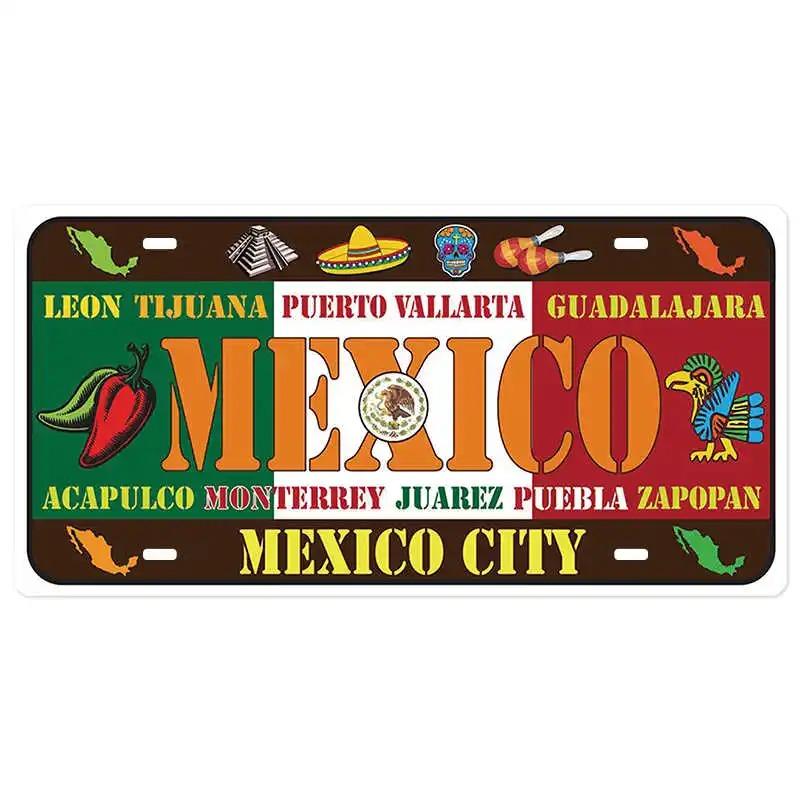 HD Metal Tin Sign Vintage Brazil Cities License Plate Style Retro Wall Art Decor for Home Bar Garage