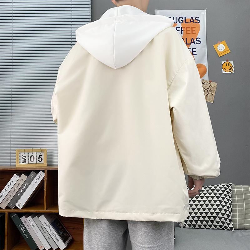 Осенняя свободная куртка большого размера из двух частей, мужская, в стиле Гонконга, студенческая, повседневная, универсальная, модная, трендовая, верхняя часть