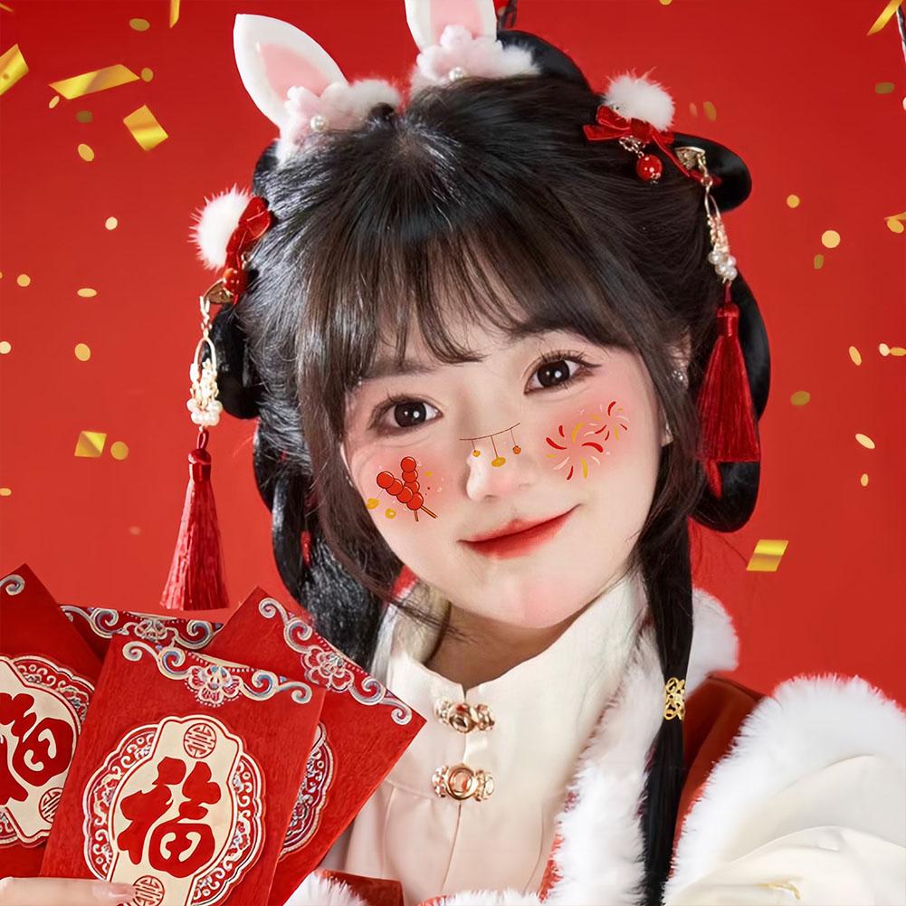 Новые красивые наклейки для лица, сладкие новогодние праздничные вечеринки, женские декоры, накладной макияж, перенос E8H2