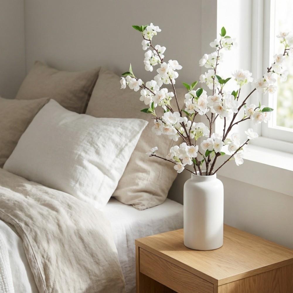 Real Touch Artificial Pear Blossom Flowers Plum Blossom Handmade Simulation Pear Blossom Luxury 91cm Fake Flower