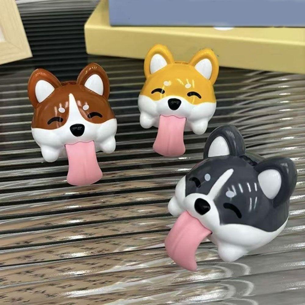 Sound-producing Dog Figure Keychain Cartoon Corgi Car Pendant Dog-Shaped Pendant  For Couples