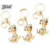 Alloy Keychain Pendant Rhinestones-Encrusted Cartoon Puppy Charm Key Chain Durable