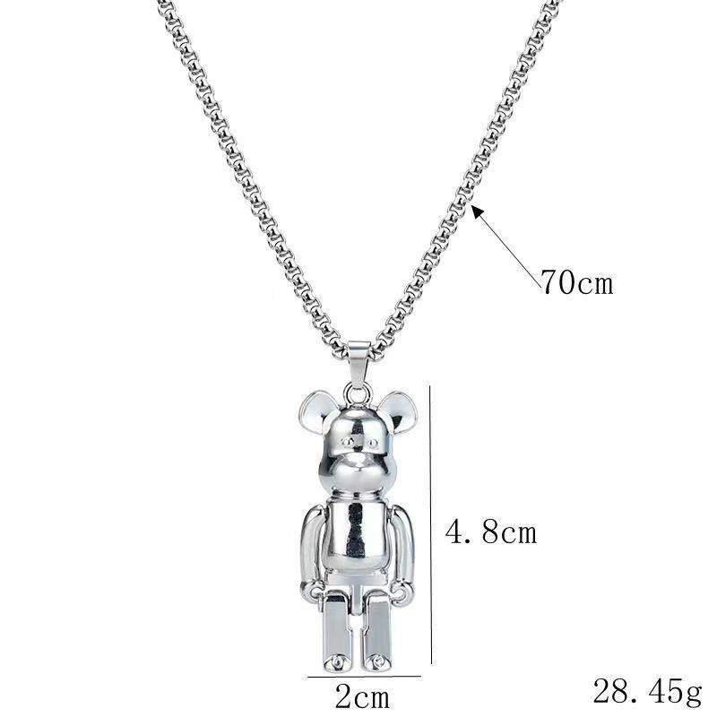 Limb Movement Violent Bear Мужское ожерелье Пара Хип-Хоп Длинный кулон Подвеска