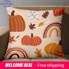 1 Pieces -2D Flat Printing Autumn Pumpkins Rainbow Pattern Cushions Polyester Pillowcase Sofa Decorative Cushion Cover