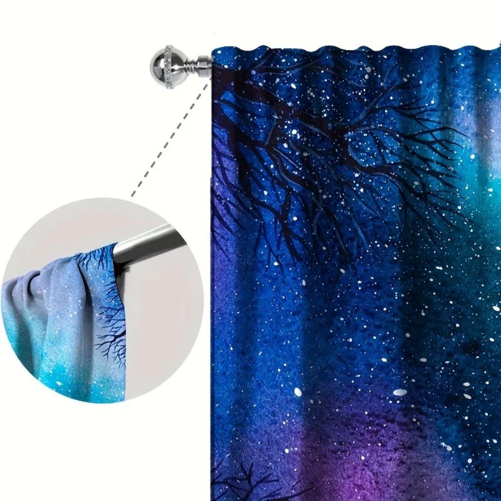 2-х компонентные шторы с принтом Galaxy Tree Shadow, полузатемняющие шторы с карманами для спальни, гостиной, кабинета, кухни - современные