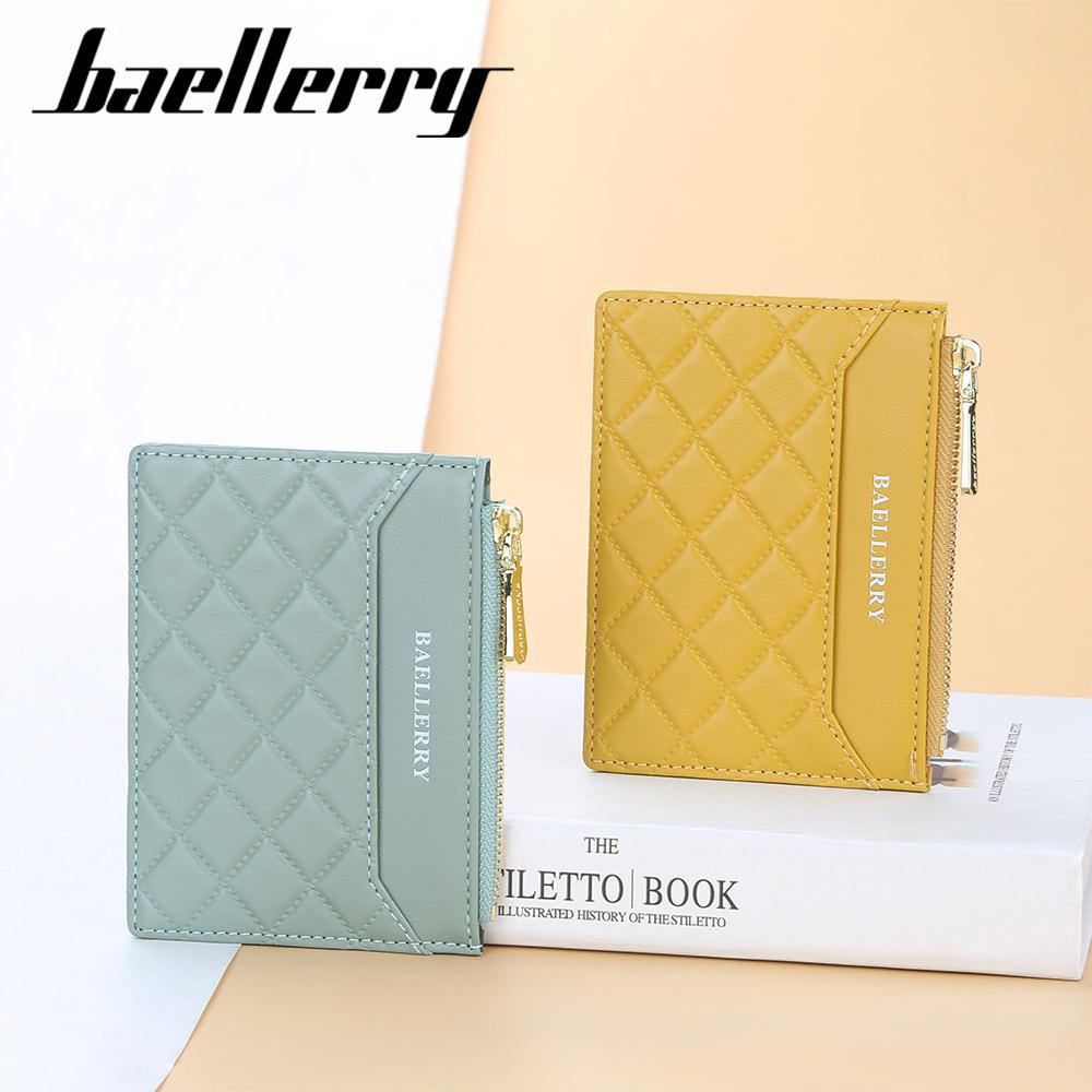 Baellerry Женские модные кошельки на молнии ярких цветов, тонкий держатель для карт, кошелек из искусственной кожи
