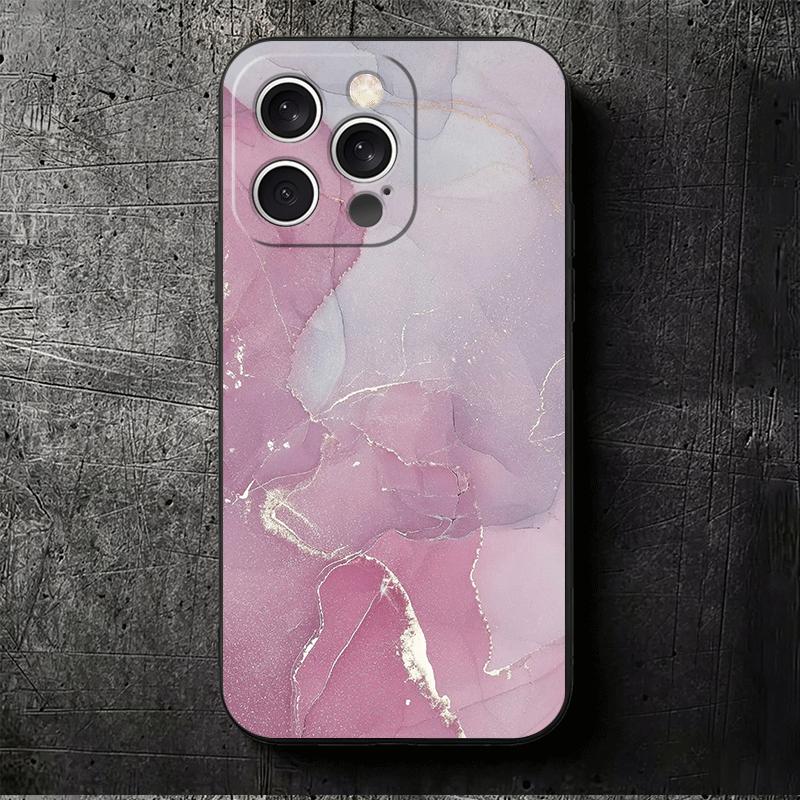 Мягкий чехол для телефона с узором из золотого гранита и мрамора для iPhone 16 16E 17 Air 15 Pro Max 14 Plus 13 Mini 11 12 7 Черная задняя крышка