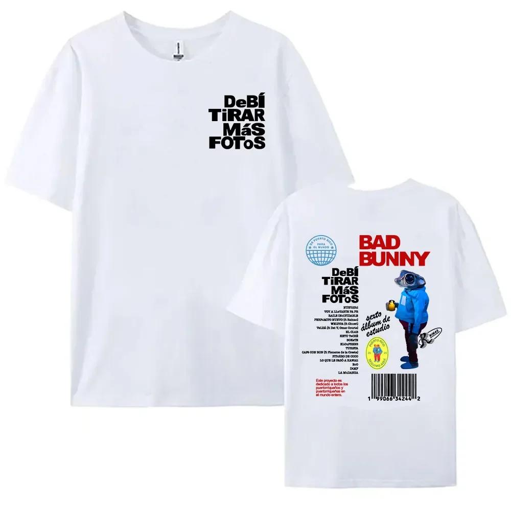 Wounisex Tees Debí Tirar MáS Fotos Album 2025 Tshirt Bad Bunny Singer Printing Tshirts Cottonshort Sleeve Round Neck Teeshirt