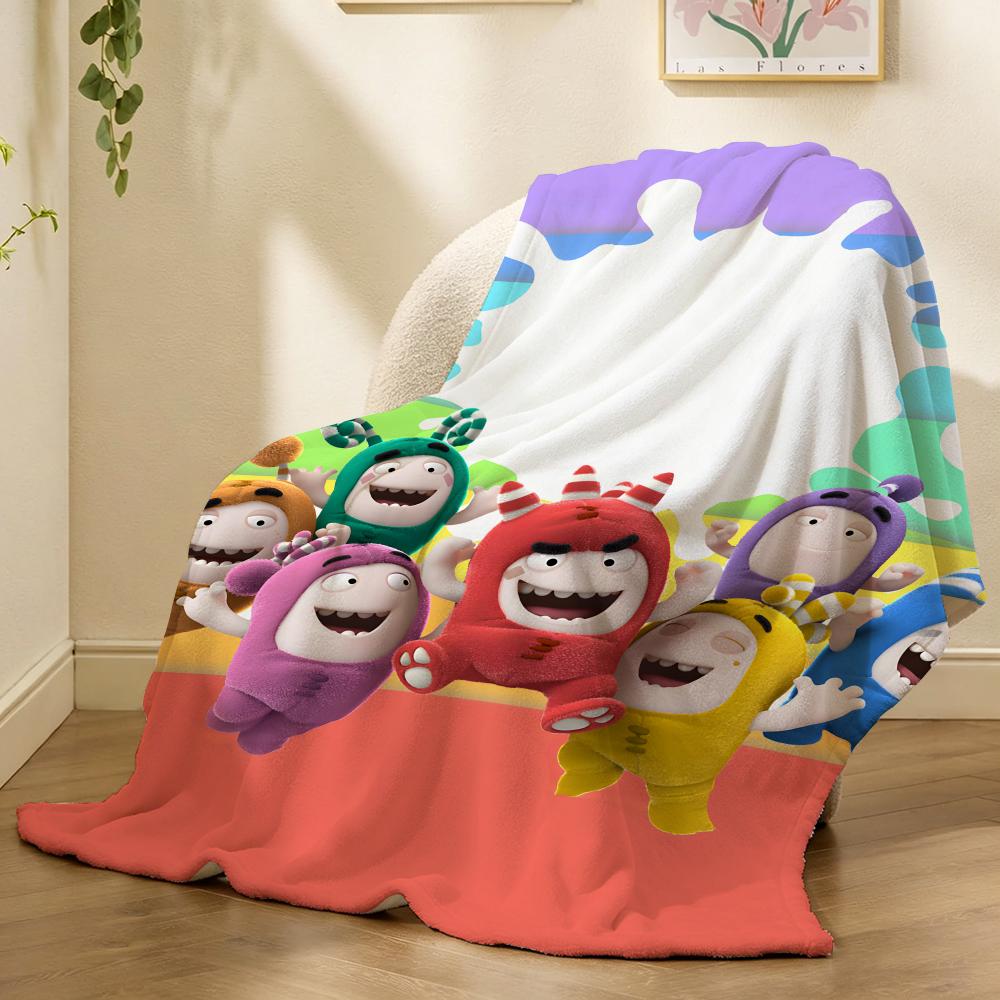 Мультяшный плед Oddbods, 240 г, фланелевый, подходит для диванов, кроватей, офисов, изысканные подарочные пледы