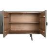 Buffet bas - Jamun - 177x38x75 cm - Bois gris foncé - 4 portes - Meuble moderne