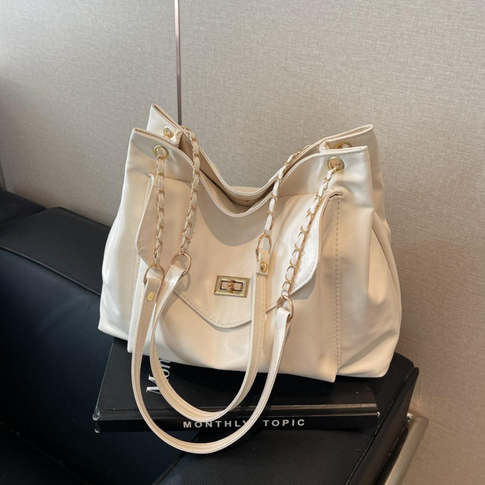 Fashion Lock Buckle Single Shoulder Bag PU Leather Large capacity Crossbody Bag Delicate Tote Bag for Women Girls