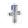 G1/2 Stainless Steel Hot and Cold Water Inlet Valve Bathroom Kitchen Sink Stop Valve Toilet Connection Water Pressure Regulator