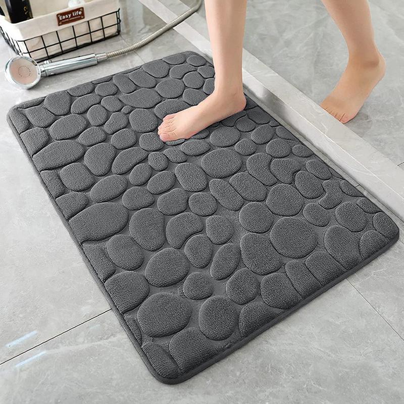 Home Cobblestone Embossed Door Carpet Door Mat Bathroom Simple Wind Absorbent Foot Mat Bathroom Non-Slip Mat Floor Mat