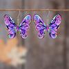 2D Flat Purple Colorful Butterfly Acrylic Earrings Elegant Fashion Earrings for Wedding Festival Party Christmas and Daily Trendy Female Earrings