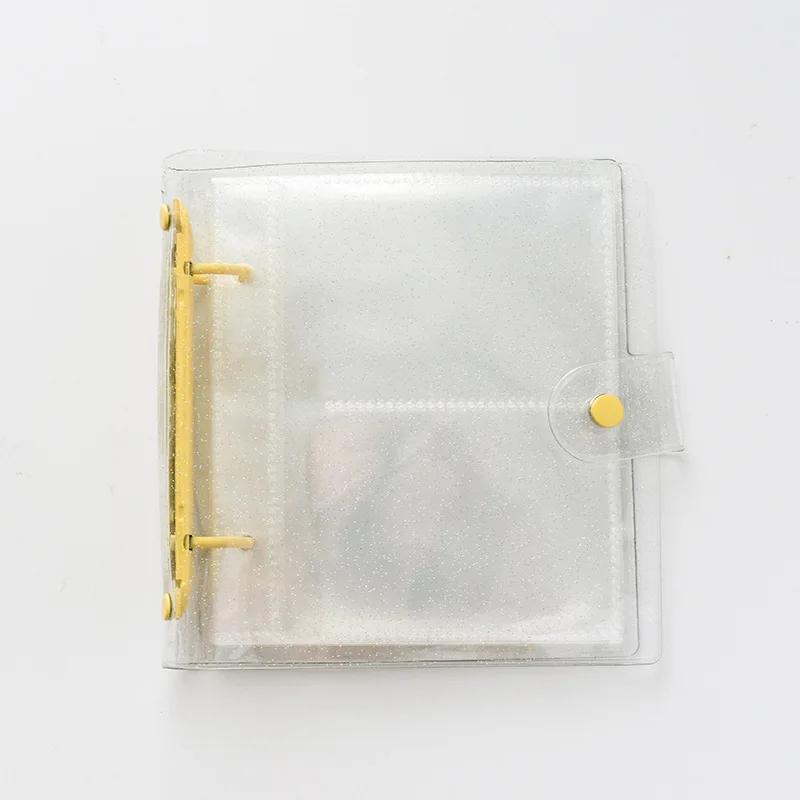 Фотоальбом на 100 карманов 3/5 дюймов Прозрачный на кольцах Держатель для фотокарточек ID-карточек Хранение Книга визиток Карточка