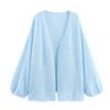 Kaslead New Women clothes Western Style Fashion Simple and Versatile Fresh Solid Color Knit cardigan