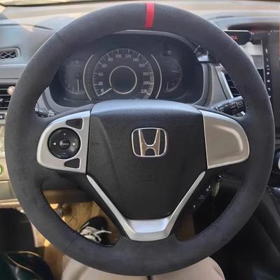 Для Honda CR-V CRV 2012-2016 Ручная прошивка Нескользящая Износостойкая Замшевая Накладка на руль автомобиля