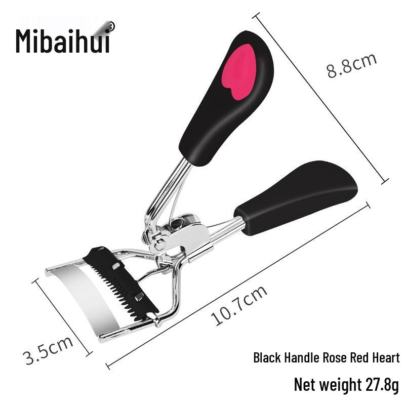 Heart-Shaped Wide-Angle Eyelash Curler with Comb - Makeup Tool for Curling False Lashes