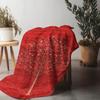 Red Floral Fleece Throw Blanket Soft Cozy Bed Blanket for Women Girls Gift Christmas Decoration
