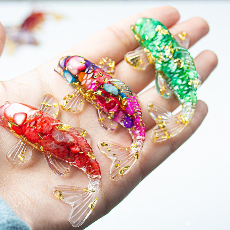 Каменная Галька Фигурка Счастливый Карп Кои Смола Мини Кварц Фантазийная Статуэтка Карпа Домашний Декор Настольное Украшение Подарок