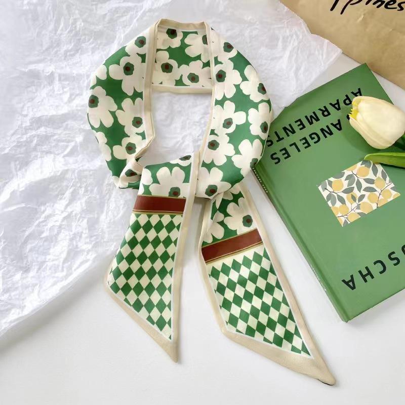 Multifunctional Pastoral Style Flower Printed Hair Band Headwear Scarves 6.5cm*90cm