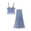 Women's Spring 2025 European & American Fashion Lace Camisole and Half Skirt Set