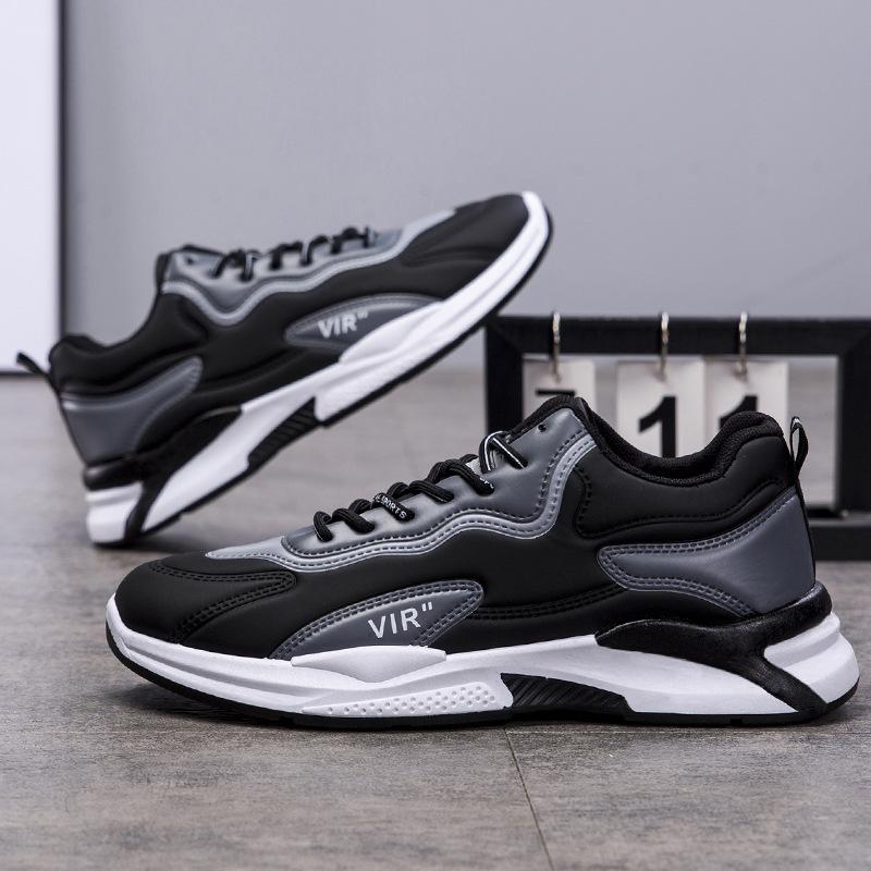 2024 Мужские одинарные туфли Новые модные повседневные простые кроссовки для бега на открытом воздухе с толстой подошвой, подходящие по цвету туфли для мужчин, осеннее время