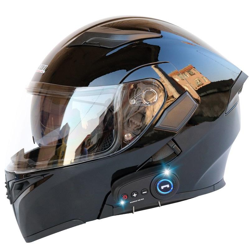 Bluetooth Motorcycle Helmets Full Face Helmet Flip Up Double Lens Anti-Fog Design Moto Helmet For Motorcyclist