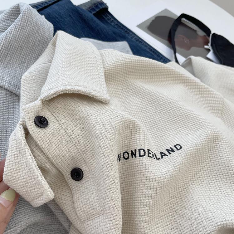 Ретро Свободный Крой Толстовка Поло с Длинным Рукавом - Стиль Французского Инфлюенсера