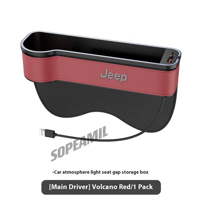 Jeep Grand Cherokee Wrangler Renegade Patriot Commander Compass Wagoneer Gladiator Car USB Colour Lamp Seat Gap Storage Case Box ALP1