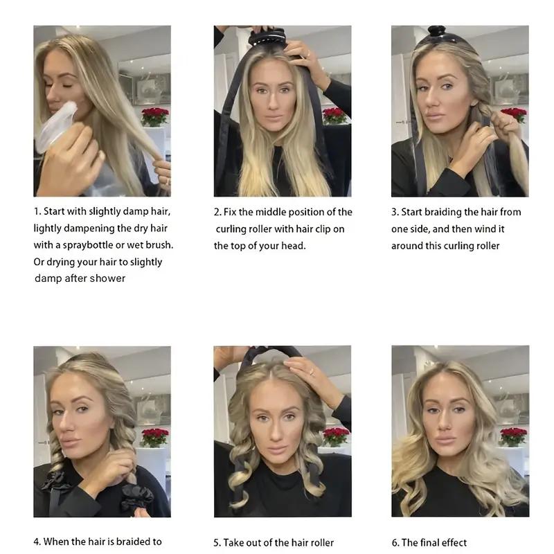 Набор из 4 шт., атласные бигуди для завивки волос на ночь, термобигуди с повязкой на голову, 4 шт. Нежный и эффективный уход за волосами