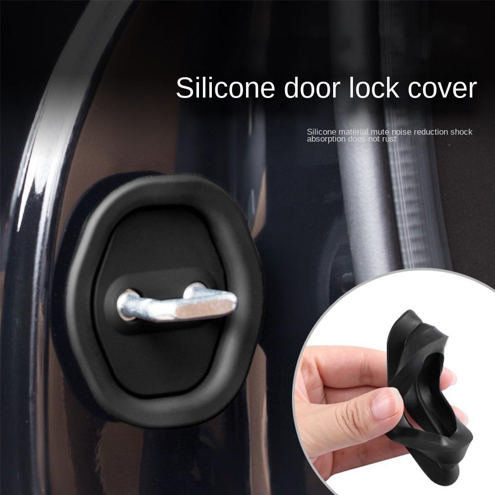 Silent Accessories Car Door Lock Buckle Protection Cover Black/White Protective Cover  Car