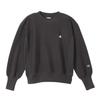 Sweatshirt Long Sleeve Round Neck Cotton 10oz One Point Logo Reverse Crew Neck Sweatshirt Casual Off Black M [Champion] 100% Weave(R) Women's CW-Y019