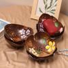 Creative Country Style Coconut Shell Bowl DIY with Hole Coconut Tray Storage Candy Dessert Bowl Ornaments