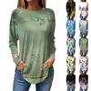 Tee Shirts For Women Fall Casual Long Sleeve Shirts Sweatshirt Vintage Graphic Printing Top Pullover