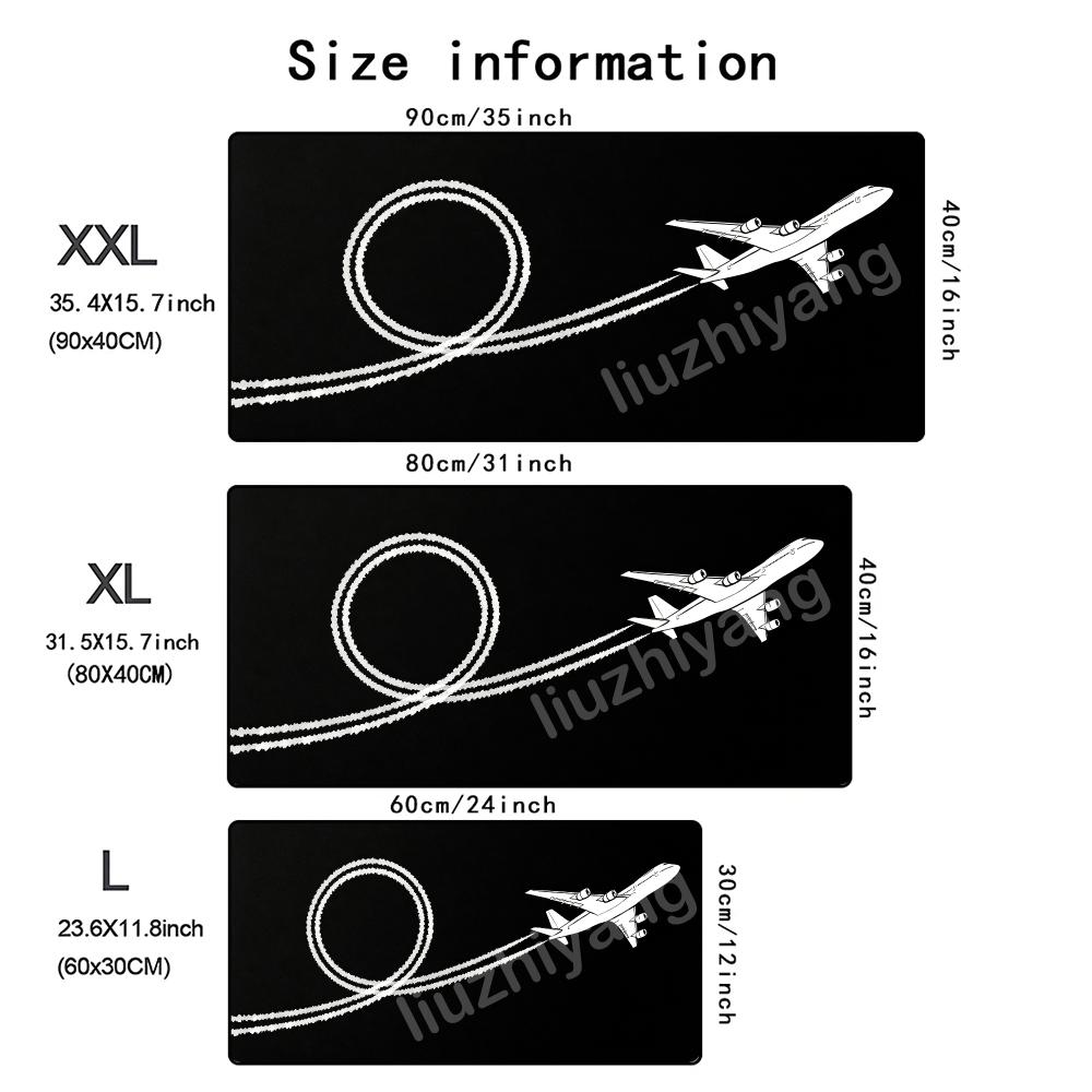 Abstract Airplane Art Mouse Pad Large Computer Office Game Table Mat Rubber Antislip Stitched Keyboard Mats 90x40 Xxl Desk Pads