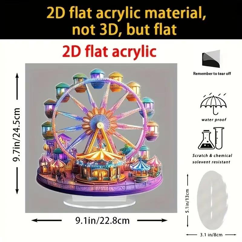Акриловое украшение для столешницы мечети на праздник Ид - графический дизайн 2D - для дома и витрин, идеальный подарок на Рамадан и Пасху.
