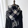 Women's Plaid Scarf - Windproof Warm Winter Scarf with Fringe Tassels Multi-Color Options for Casual & Formal Outfits